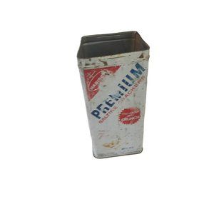 AS IS rusty Premium saltine crackers tin planter craft display